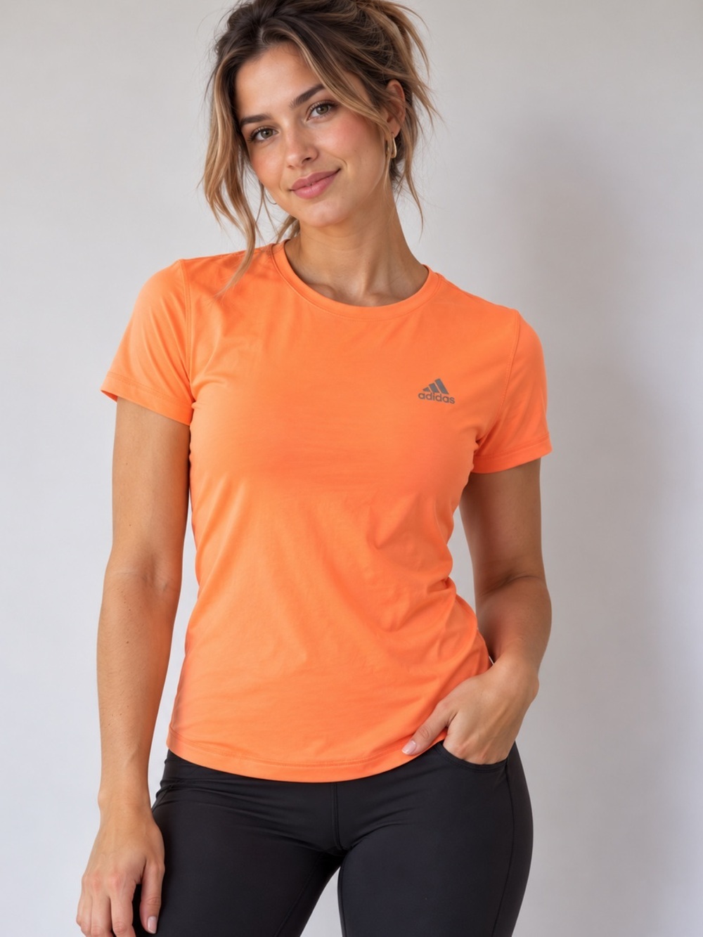 Adidas Performance Tee – Size Small | Athleisure Core | Sporty Orange Workout